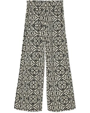 Vero Moda Wide Leg Trousers Pattern - White