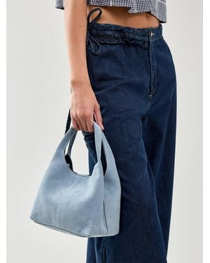 Marlon Avera Suede Shoulder Bag - Blue