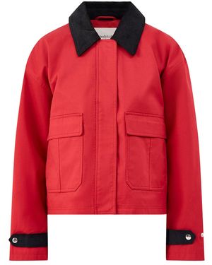 Nobody's Child Cropped Fdie Barn Jacket - Red