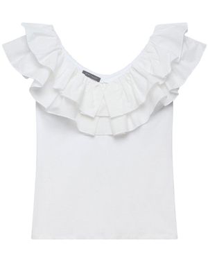 Mint Velvet Women's Ruffle Vest Top - White