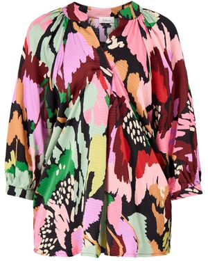 Sahara Large Floral Collage Top - White