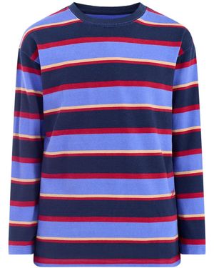 Damson Madder Ali Stripe T-Shirt, Cotton - Blue