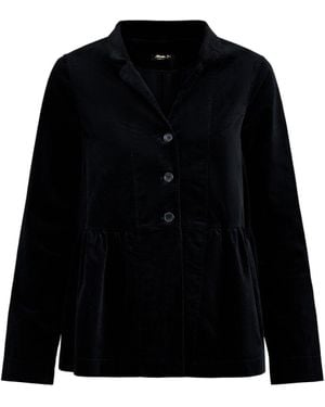 Mama B. Velvet Peplum Blazer - Black