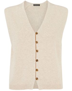 Whistles Bailey Button Through Tank - Natural