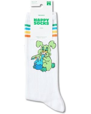 Happy Socks Bong Bunny Trainer Socks - White