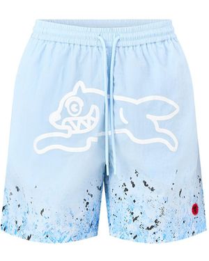 ICECREAM Gradient Snakeskin Running Dog Swim Shorts - Blue