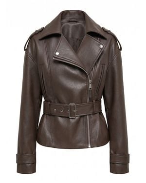 Forever New Brooklyn Vegan Belted Biker Jacket - Black