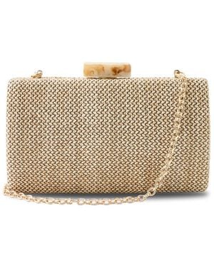Anna Cecere Clutch Bag With Metal Clasp - Natural
