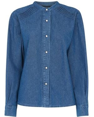 Whistles Women's Pintuck Detail Denim Shirt - Blue