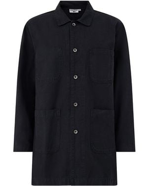 Service Works Canvas Long Organic Shop Coat - Blue