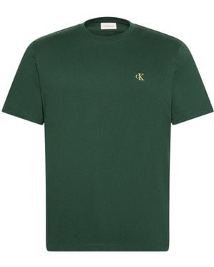 Calvin Klein Embroidered Monogram Logo Relaxed T-Shirt - Green