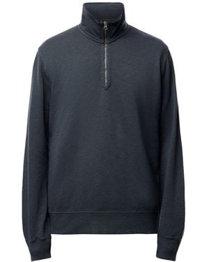 Hartford French Terry Light Half Knit Sweatshirt - Blue