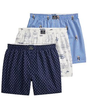 Polo Ralph Lauren 3 Pack Woven Boxers Multi - Blue