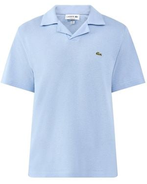 Lacoste Classic Fit Cotton-Linen Polo Shirt Light - Blue