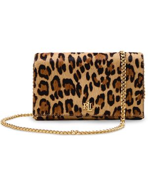 Ralph Lauren Adair Ii Large Leopard Wallet On A Chain Bag - Metallic
