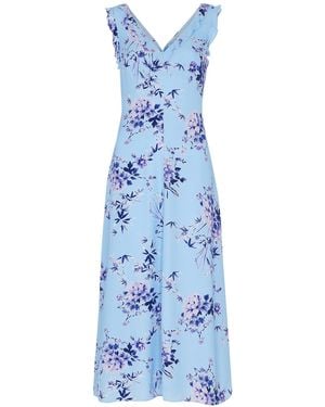 Whistles Women's Bamboo Blossom Ruffle Dress - Blue
