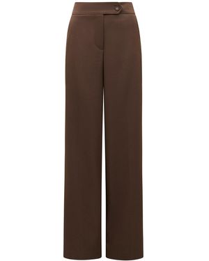 Forever New Tyla Button Tab Wide Leg Trousers - Brown
