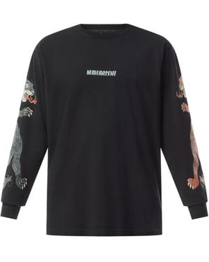 Maharishi Men's Duality Panther Long Sleeve T-shirt - Black