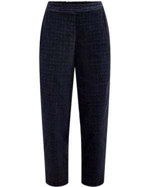Mama B. Velvet Check Trousers Dark - Blue