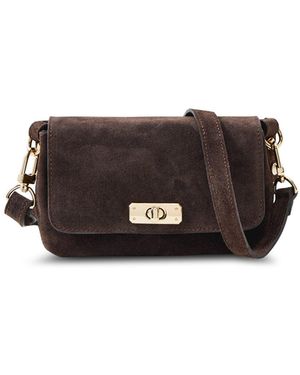 Apatchy London Maisie Mini Suede Shoulder Bag - White