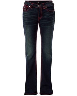 True Religion Becca Mr Boot Jeans Rhinestone Super T Flap - Blue