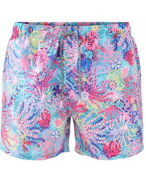 Boardies Coral Mid Length Swim Shorts - Blue