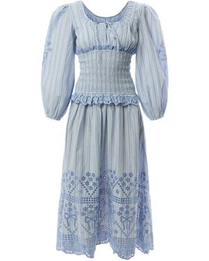 Damson Madder Nola Midi Dress - Blue