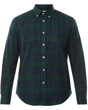 Portuguese Flannel Men's Bd Bonfim Black Watch Shirt - Blue