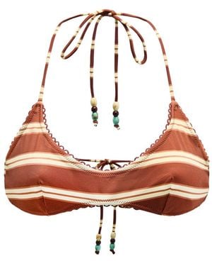 Damson Madder Reversible Bikini Top - White