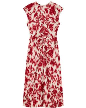 Whistles Blurred Floral Crepe Dress