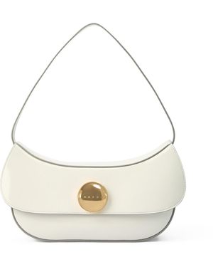 Marni Women's Medium Leather Hobo Bag - White