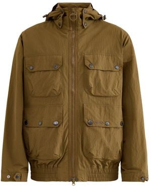 Barbour Re-Engineered Hooded Showerproof Flight Bedale Jacket - Green