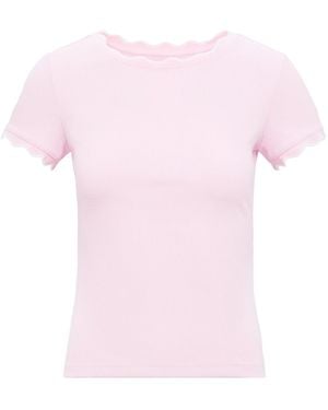 Forever New Rebecca Scallop Trim T-Shirt - Pink