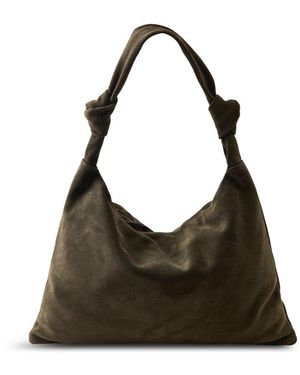 Marlon Leena Double Knot Suede Bag - Black
