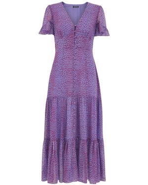 Whistles Women's Sketched Cheetah Dobby Dress - Purple