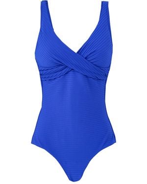 Sea Level Spinnaker Cross Front Multifit One Piece Swimsuit - Blue