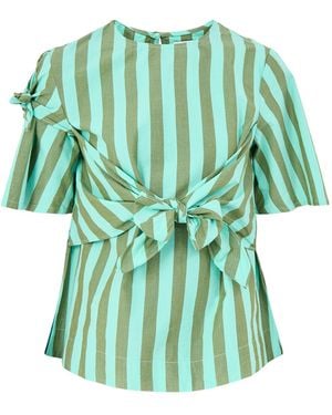 Damson Madder Estelle T-Shirt Blouse Stripe - Green