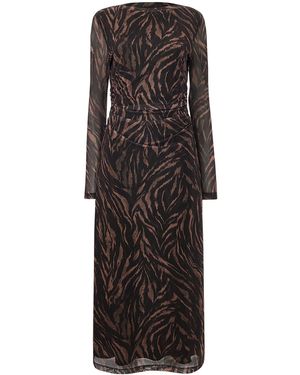 Whistles Abstract Zebra Mesh Dress - Black