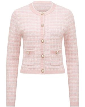 Forever New Louise Boucle Knit Cardigan - Pink