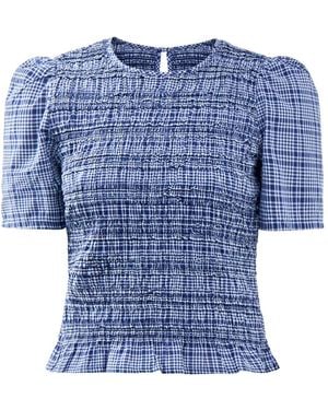 Nobody's Child Nat Shirred Blouse - Blue