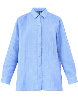 Eileen Fisher Classic Collar Easy Shirt - Blue