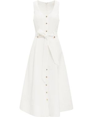 Forever New Priscilla Button-Down Midi Dress - White
