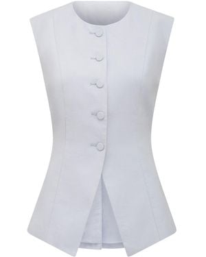 Forever New Kimberly Shoulder Waistcoat Top - White