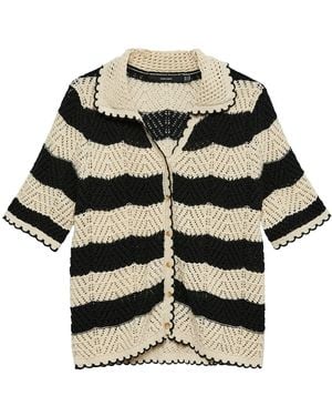 Vero Moda Polo Neck Cardigan Multi - Black