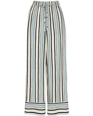 Whistles Nicola Stripe-Print High-Rise Woven Trousers - White