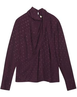 Albaray Jaquard Twist Neck Top - Purple