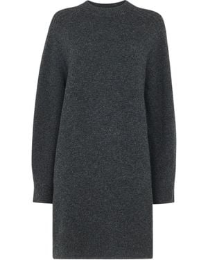 Whistles Ava Round Neck Knitted Dress - Blue