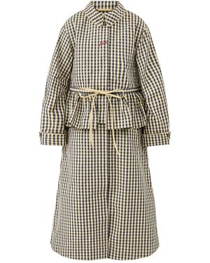 Damson Madder Myrtle Multi Wear Trench Coat Gingham - White