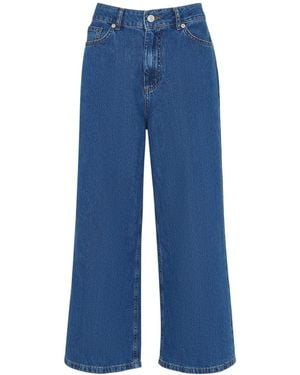 Whistles Wide Leg Cropped Jean - Blue