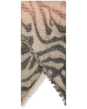 James Lakeland Tiger Print Scarf - Natural